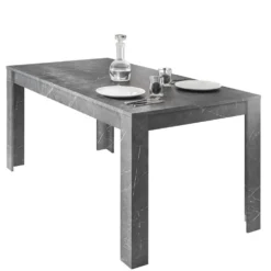 Tavolo da cucina 180x90 fisso design marmorizzato marmo nero TCL11