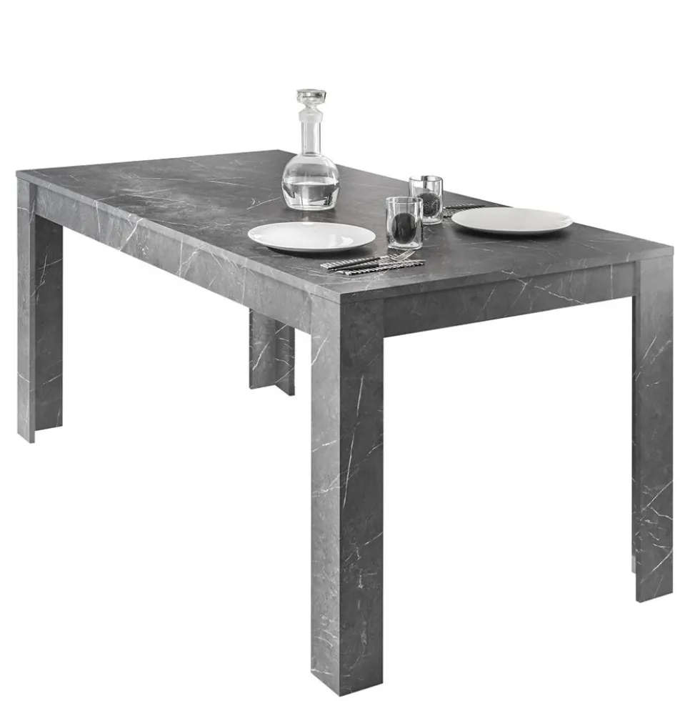 Tavolo da cucina 180x90 fisso design marmorizzato marmo nero TCL11