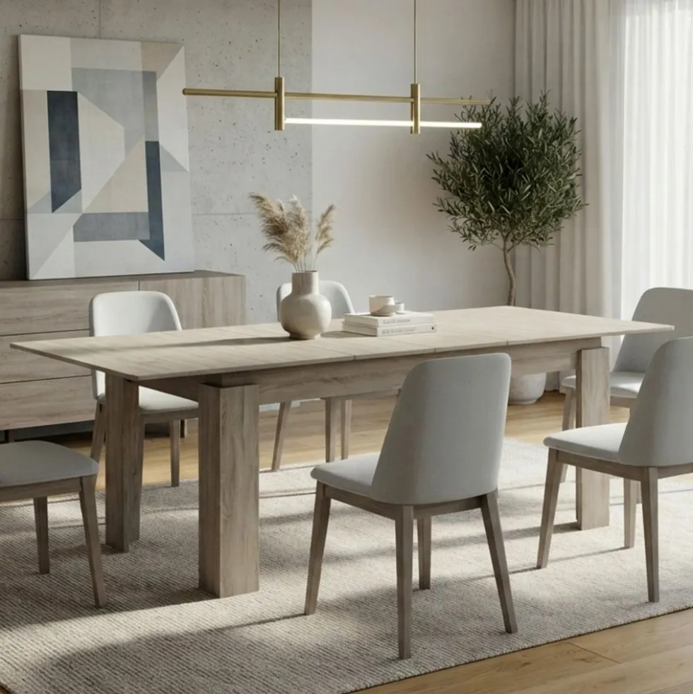 Tavolo da pranzo allungabile rovere scuro TI6219