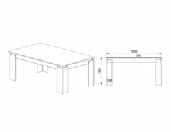 Tavolo da pranzo moderno rovere scuro TI6239