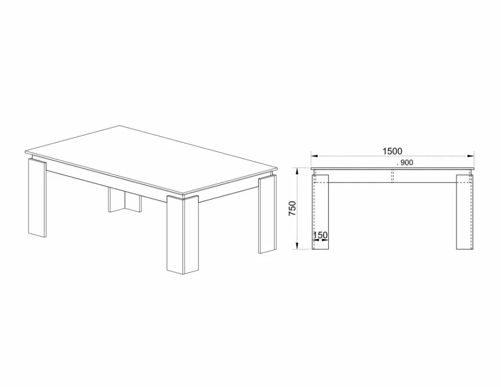 Tavolo da pranzo moderno rovere scuro TI6239