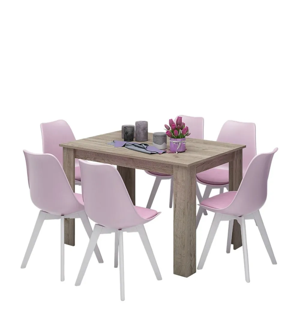 Tavolo da pranzo moderno 120x74 cm in rovere chiaro TG6
