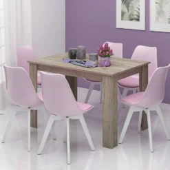 Tavolo da pranzo moderno 120x74 cm in rovere chiaro TG6