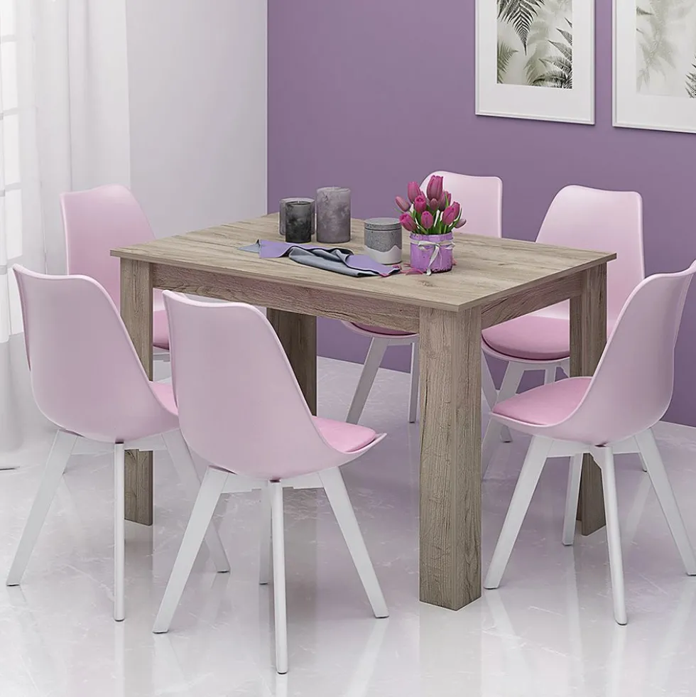 Tavolo da pranzo moderno 120x74 cm in rovere chiaro TG6