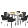 Tavolo da pranzo moderno 120x74 cm in rovere bianco TG6