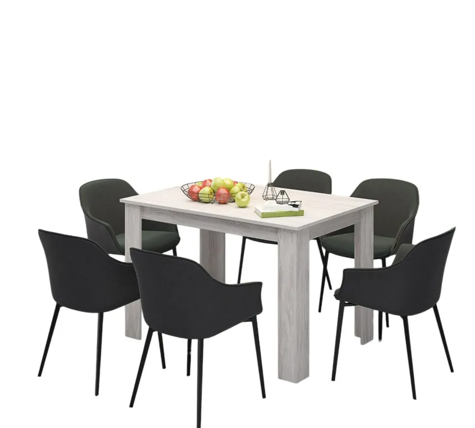 Tavolo da pranzo moderno 120x74 cm in rovere bianco TG6