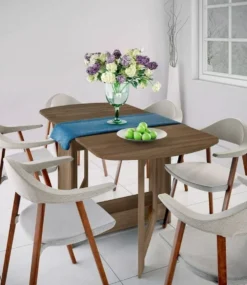 Tavolo da pranzo pieghevole noce chiaro TI1