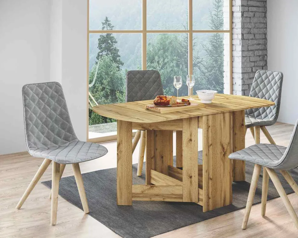Tavolo da pranzo pieghevole rovere TI1