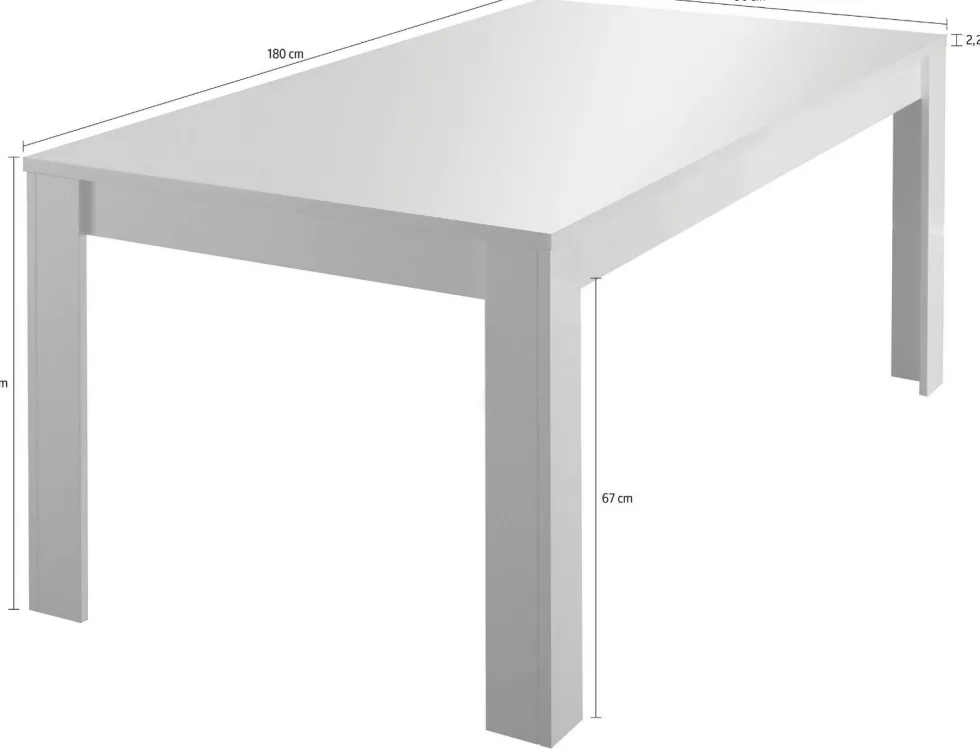 Tavolo da pranzo 180x90 fisso design moderno e lineare laccato grigio lucido TCL4