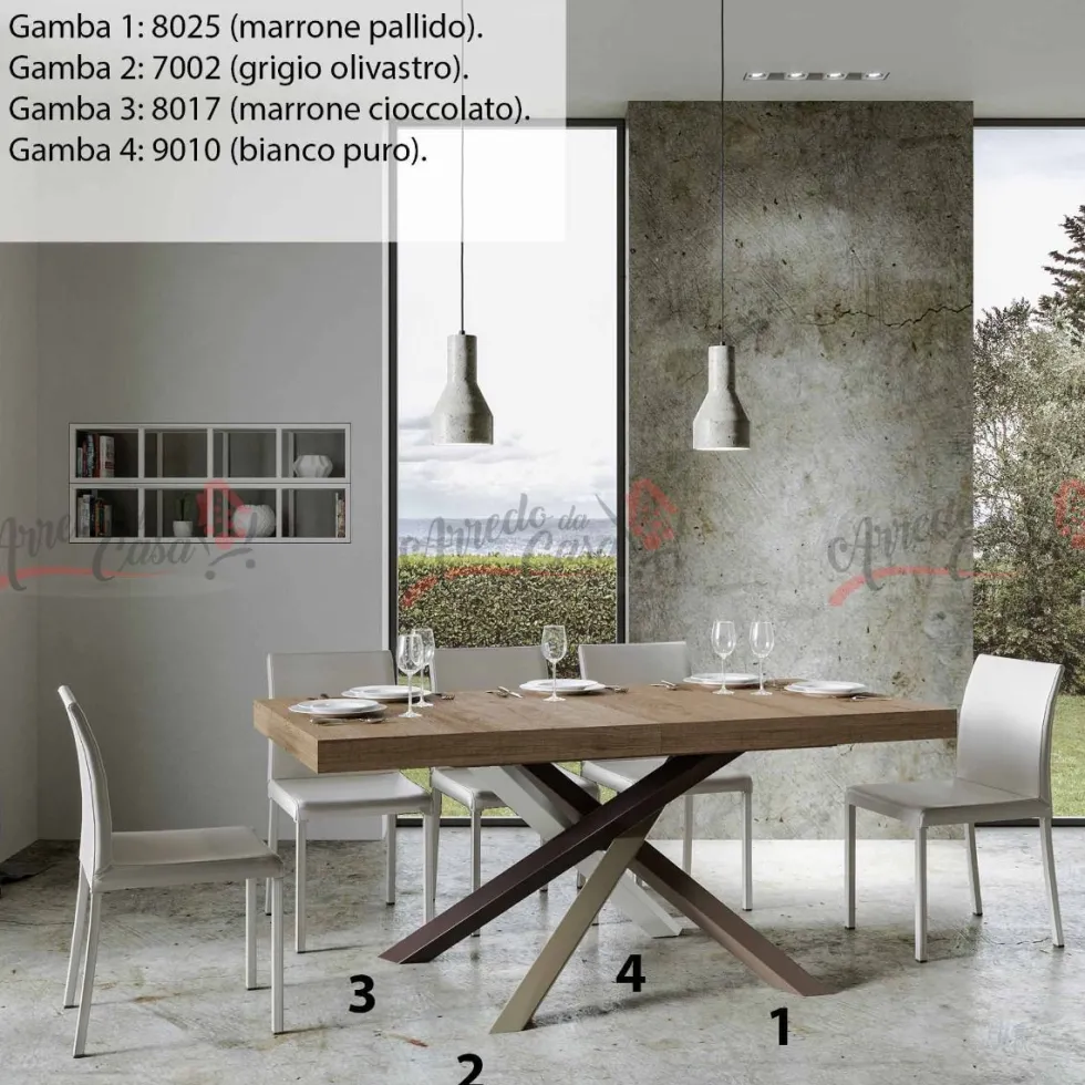 Tavolo moderno allungabile VLN MULTICOLOR 4C 180