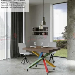 Tavolo moderno allungabile VLN MULTICOLOR 4B 130
