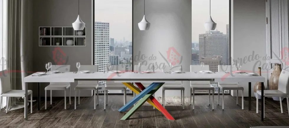 Tavolo moderno allungabile VLN MULTICOLOR 4B 130