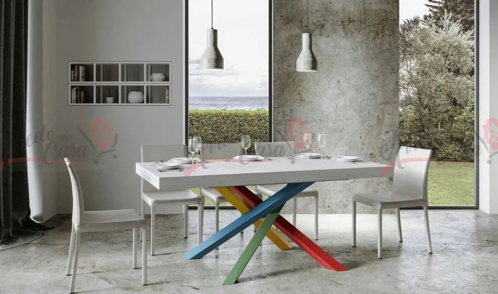 Tavolo 180x90 allungabile VLN MULTICOLOR 4B 180