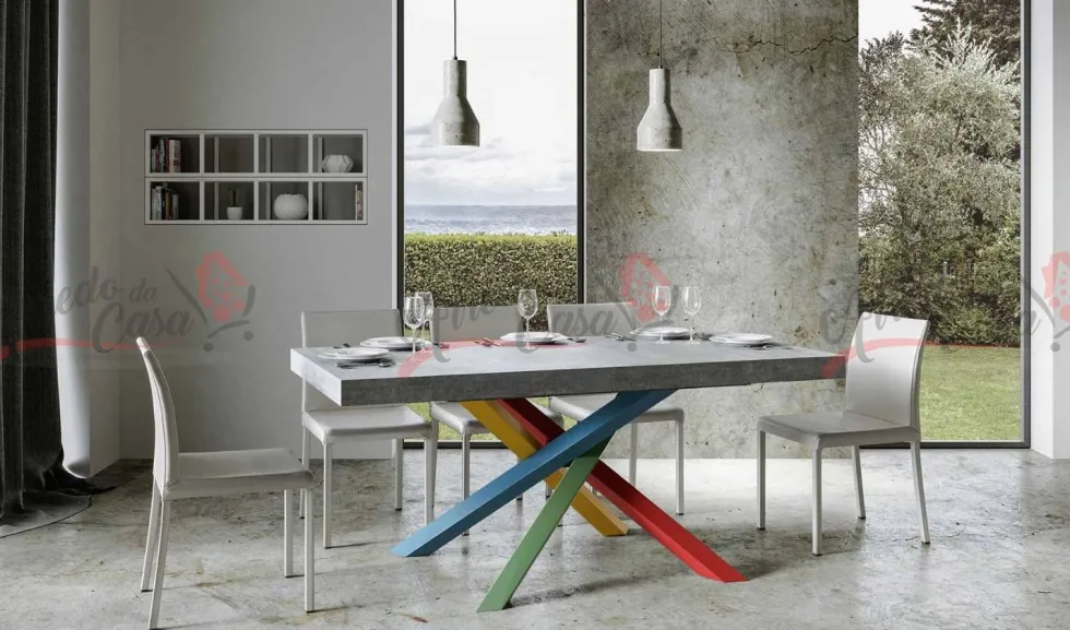 Tavolo 180x90 allungabile VLN MULTICOLOR 4B 180