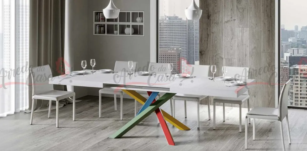 Tavolo 180x90 allungabile VLN MULTICOLOR 4B 180