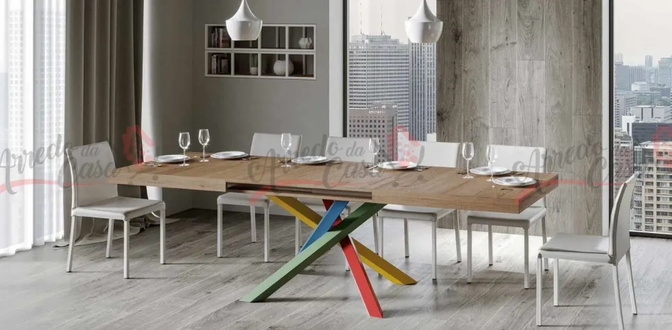 Tavolo 180x90 allungabile VLN MULTICOLOR 4B 180
