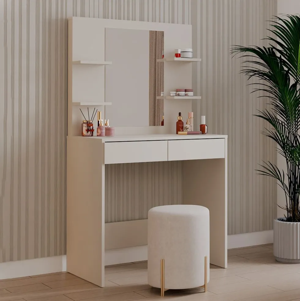 Toeletta da trucco moderna 81x150 cm beige cashmere TOT5