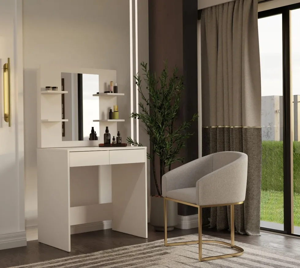 Toeletta da trucco moderna 81x150 cm beige cashmere TOT5