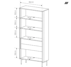 Vetrina alta moderna con cassetti push-pull e luce LED VLK13