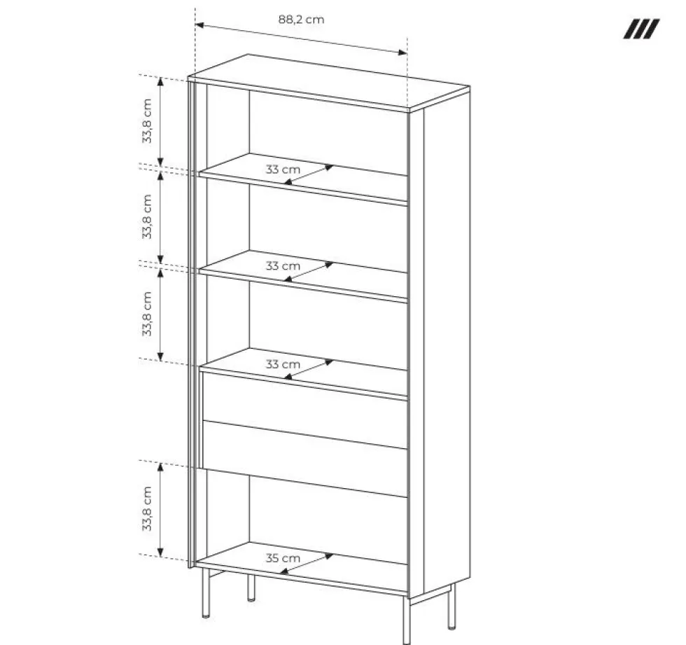 Vetrina alta moderna con cassetti push-pull e luce LED VLK13