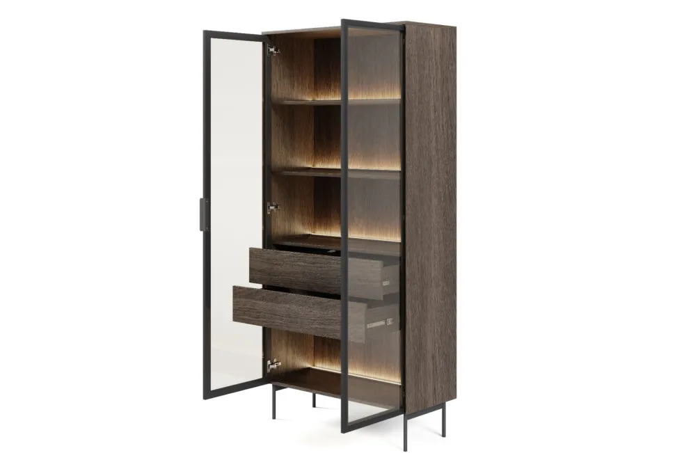 Vetrina alta moderna con cassetti push-pull e luce LED VLK13