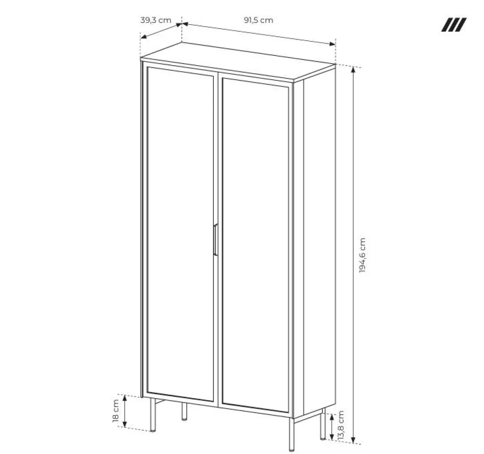 Vetrina alta moderna con cassetti push-pull e luce LED VLK13