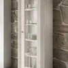 Vetrina moderna a 1 anta 72x192 cm bianco effetto legno e rovere VL11