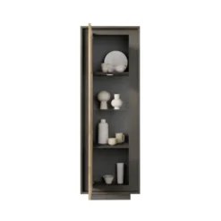 Vetrina moderna per soggiorno 67x197 cm grafite e rovere chiaro VL10