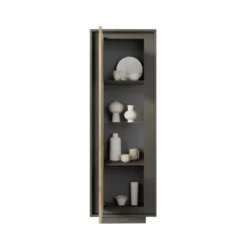 Vetrina moderna per soggiorno 67x197 cm grafite e rovere chiaro VL10