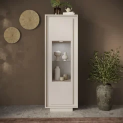 Vetrina moderna per soggiorno 67x197 cm cashmere VL10